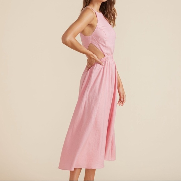 MINKPINK
Peyton Midi Dress in Cotton  Pink Cutout Maxi Dress - Picture 5 of 6